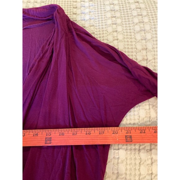 Liz Claiborne Blouse Size Large Top Wine Burgundy Color Faux Wrap + Stretch - Picture 8 of 10